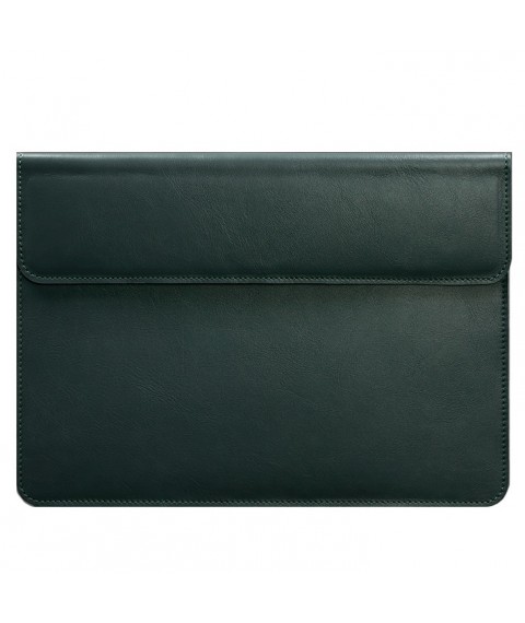 Leather envelope case with magnets for MacBook 15 inch Green