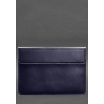 Кожаный чехол-конверт на магнитах для MacBook 15-16 дюйм Темно-синий