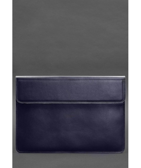 Шкіряний чохол-конверт на магнітах для MacBook 15 дюйм Темно-синій