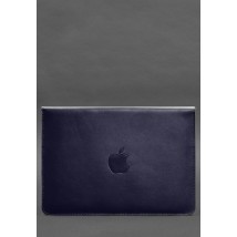 Шкіряний чохол-конверт на магнітах для MacBook 15-16 дюйм Темно-синій