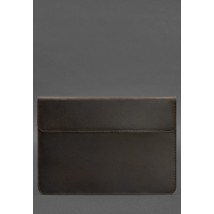 Шкіряний чохол-конверт на магнітах для MacBook 15-16 дюйм Темно-коричневий Crazy Horse