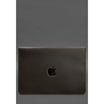 Шкіряний чохол-конверт на магнітах для MacBook 15-16 дюйм Темно-коричневий Crazy Horse