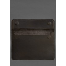 Кожаный чехол-конверт на магнитах для ноутбука Универсальный Темно-коричневый Crazy Horse