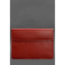 Кожаный чехол-конверт на магнитах для ноутбука Универсальный Красный