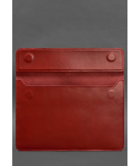 Leather envelope case with magnets for laptop Universal Red