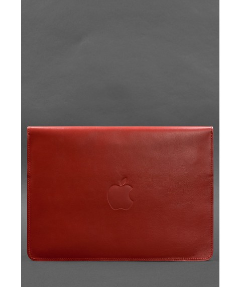 Шкіряний чохол-конверт на магнітах для MacBook 15-16 дюйм Червоний