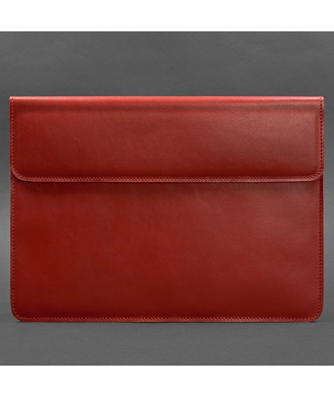 Leather envelope case with magnets for laptop Universal Red