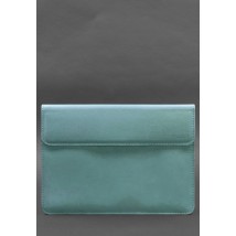 Шкіряний чохол-конверт на магнітах для MacBook Pro 16" Бірюзовий