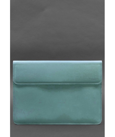 Leather envelope case with magnets for MacBook 15-16 inch Turquoise