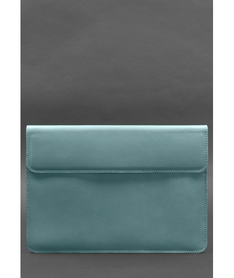 Шкіряний чохол-конверт на магнітах для MacBook 15-16 дюйм Бірюзовий