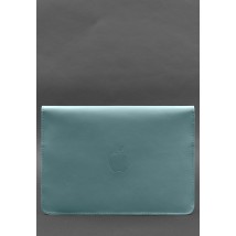 Кожаный чехол-конверт на магнитах для MacBook 15-16 дюйм Бирюзовый