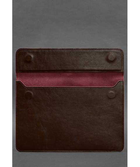 Кожаный чехол-конверт на магнитах для MacBook 15-16 дюйм Бордовый