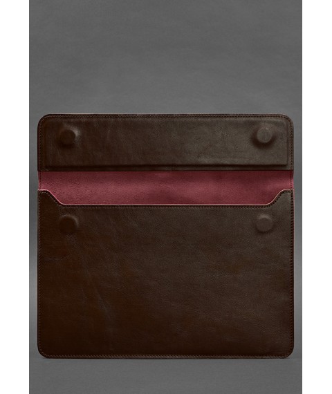 Leather envelope case with magnets for MacBook 15 inch Burgundy