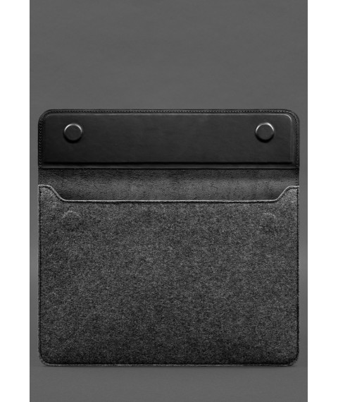 Envelope case with flap leather+felt for MacBook 15" Black Crazy Horse