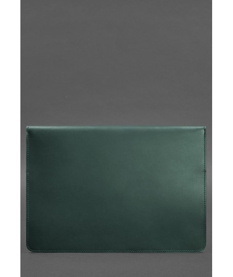 Leather envelope case with magnets for laptop Universal Green Crazy Horse