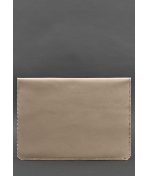 Шкіряний чохол-конверт на магнітах для ноутбука Універсальний Світло-бежевий