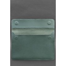Кожаный чехол-конверт на магнитах для ноутбука Универсальный Бирюзовый