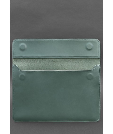 Leather envelope case with magnets for laptop Universal Turquoise