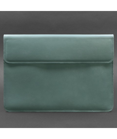 Leather envelope case with magnets for laptop Universal Turquoise