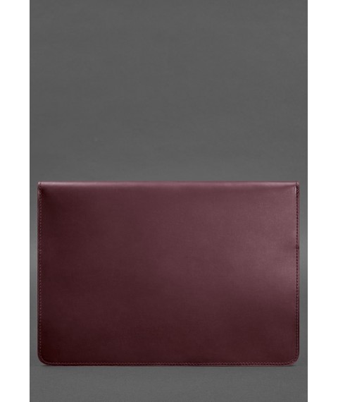 Leather envelope case with magnets for laptop Universal Burgundy Crazy Horse