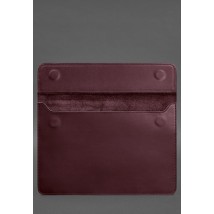 Кожаный чехол-конверт на магнитах для ноутбука Универсальный Бордовый Crazy Horse