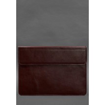 Кожаный чехол-конверт на магнитах для ноутбука Универсальный Бордовый