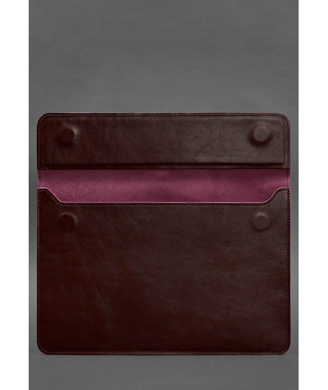 Leather envelope case with magnets for laptop Universal Burgundy