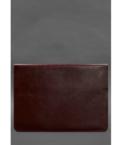 Шкіряний чохол-конверт на магнітах для ноутбука Універсальний Бордовий