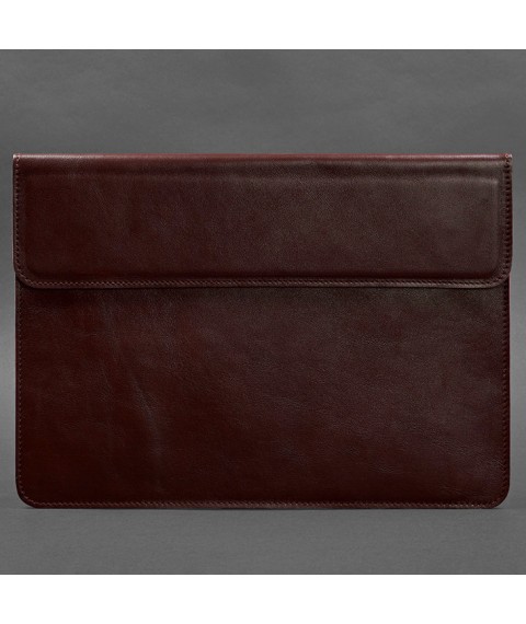 Leather envelope case with magnets for laptop Universal Burgundy