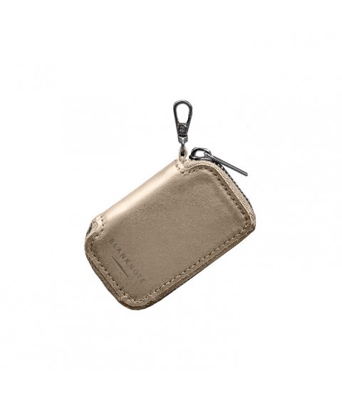 Leather car key case light beige crust