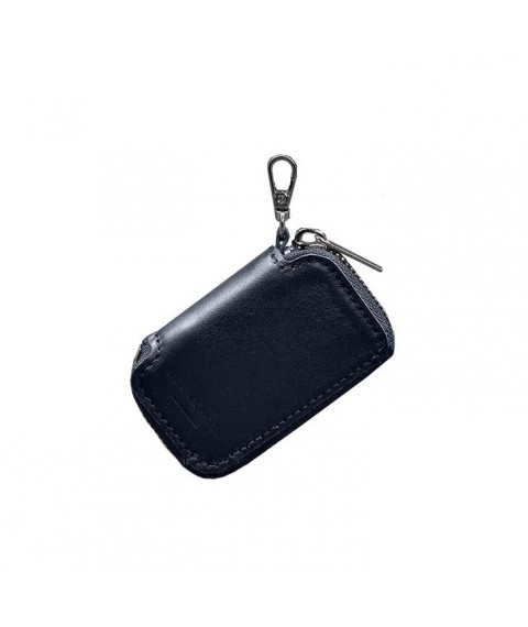 Leather car key case blue crust