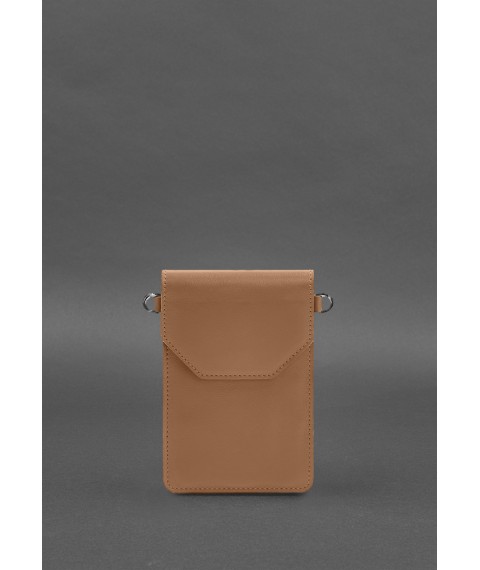 Leather phone bag maxi Caramel