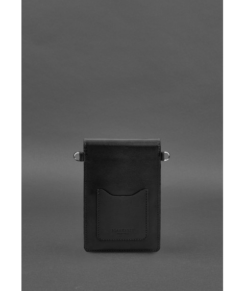 Шкіряна сумка для телефону maxi Чорна