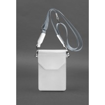 Кожаная сумка-чехол для телефона maxi Белая