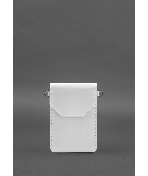 Leather phone bag maxi White