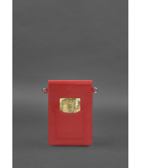 Leather phone bag maxi Red