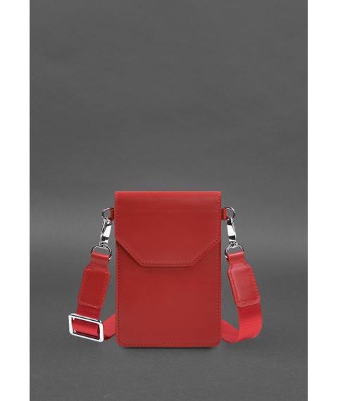 Leather phone bag maxi Red