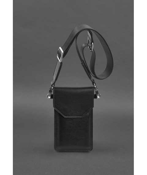 Leather phone case black