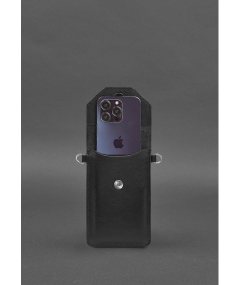 Leather phone case black