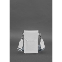 Шкіряна сумка-чохол для телефону біла