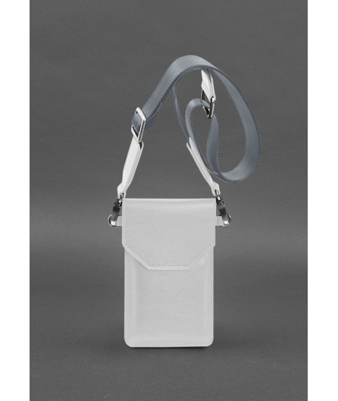 Leather phone bag white