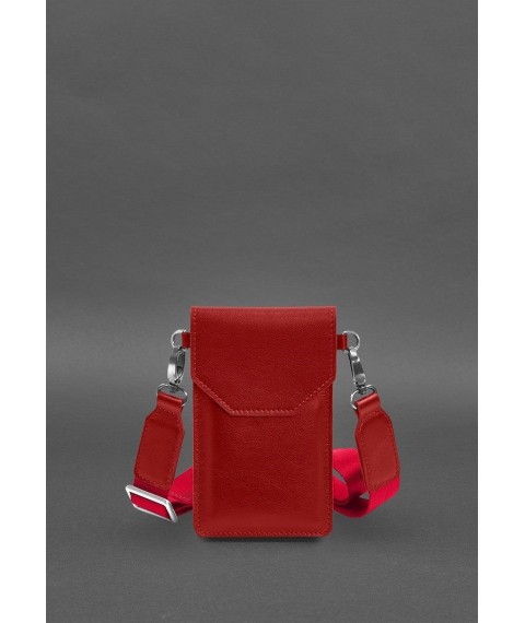 Leather phone bag red
