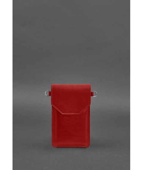 Leather phone bag red
