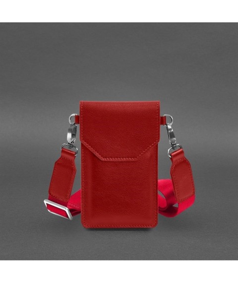 Leather phone bag red