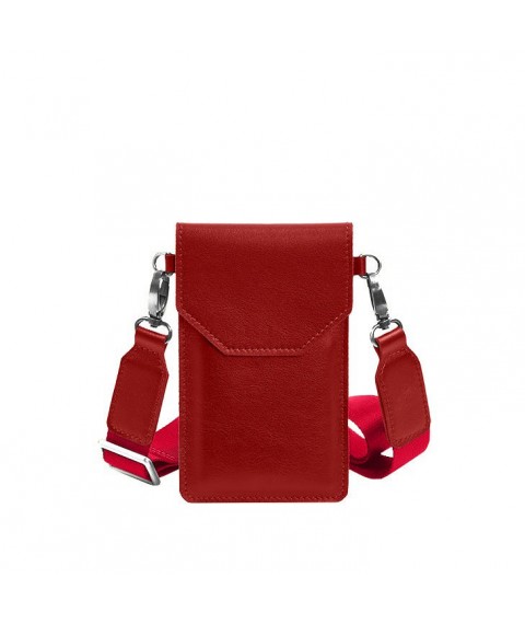 Leather phone bag red