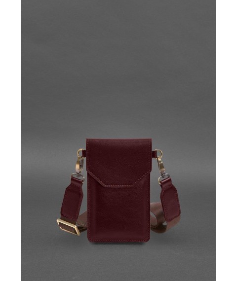 Leather phone case burgundy