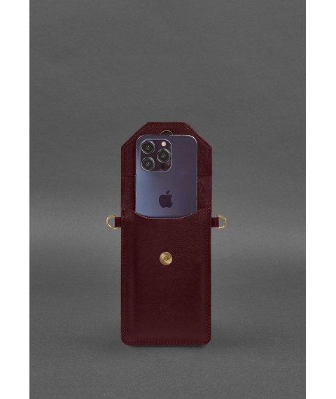 Leather phone case burgundy