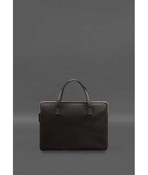 Leather case with handles for laptop 13 inch Dark brown