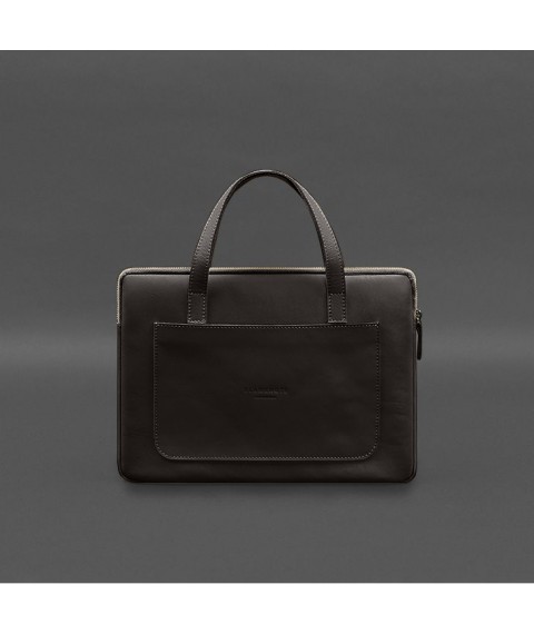 Leather case with handles for laptop 13 inch Dark brown