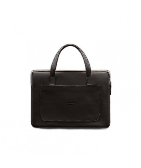 Leather case with handles for laptop 13 inch Dark brown